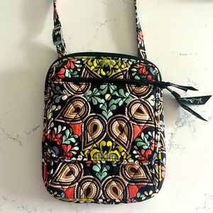 Vera Bradley Crossbody Bag in Red and Green with Bohemian Embroidery